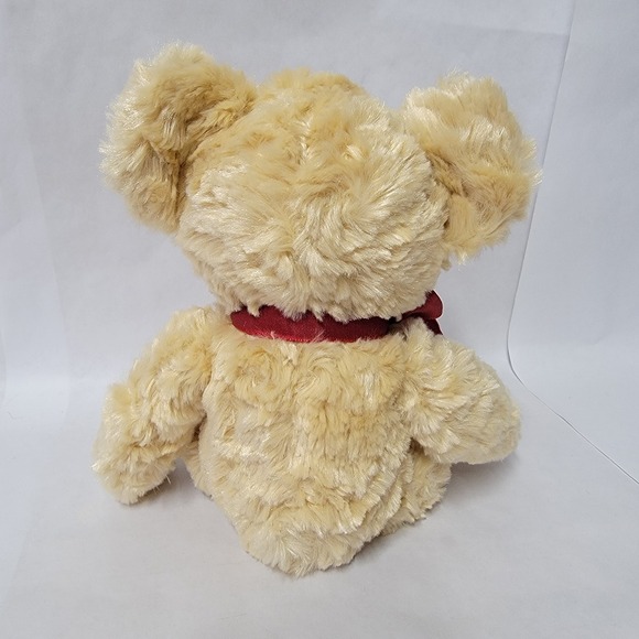 Russ Berrie Spencer Teddy Bear Plush 10" Tan Red Bow Stuffed beanie Animal soft - Picture 2 of 7